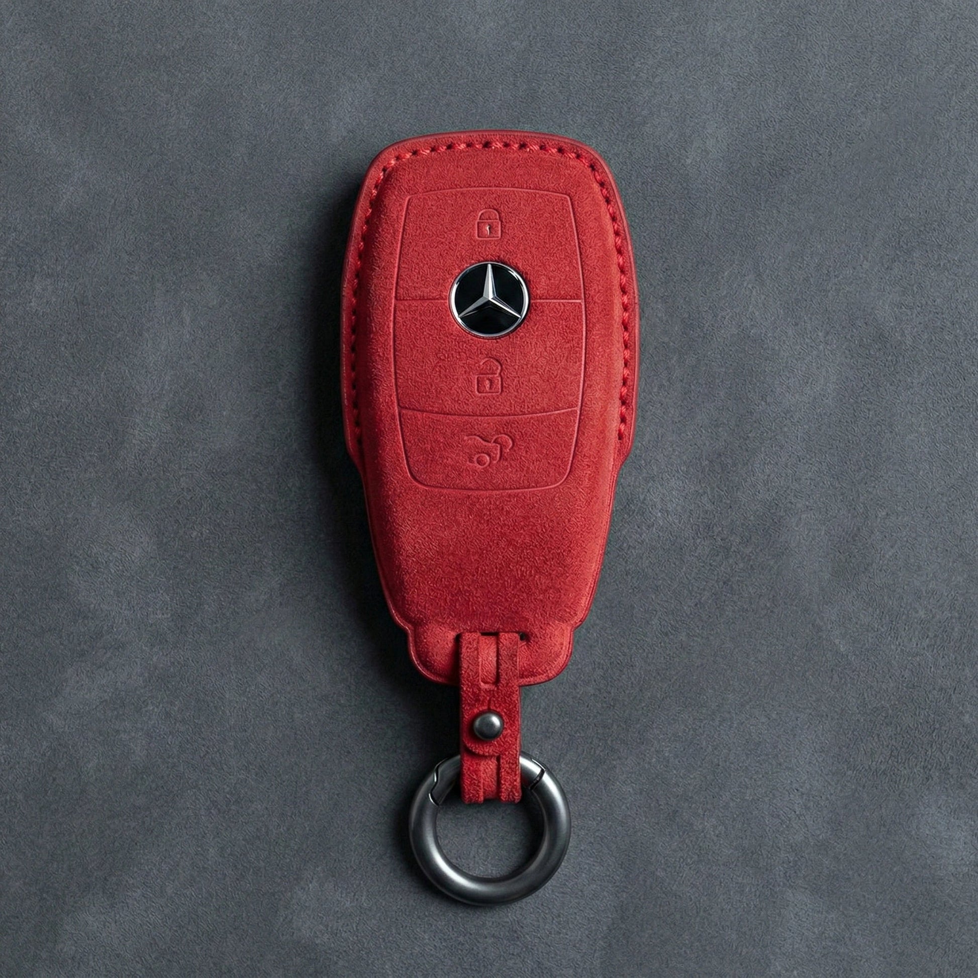Mercedes - Benz Alcantara Key Fob - Teardrop - Red