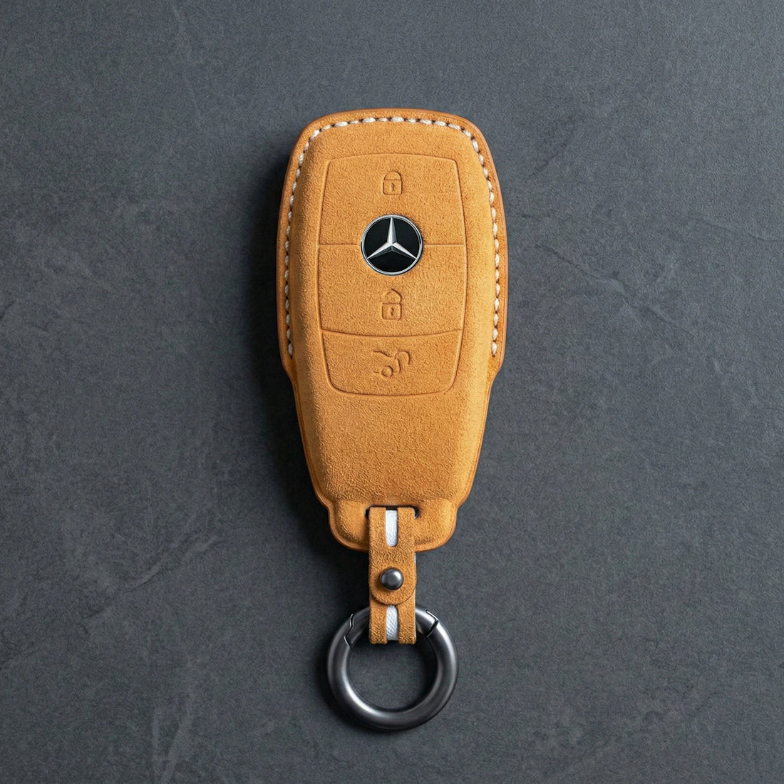 Mercedes - Benz Alcantara Key Fob - Teardrop - Soft brown