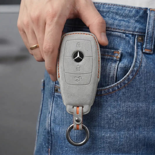 Mercedes - Benz Alcantara Key Fob - Teardrop - White