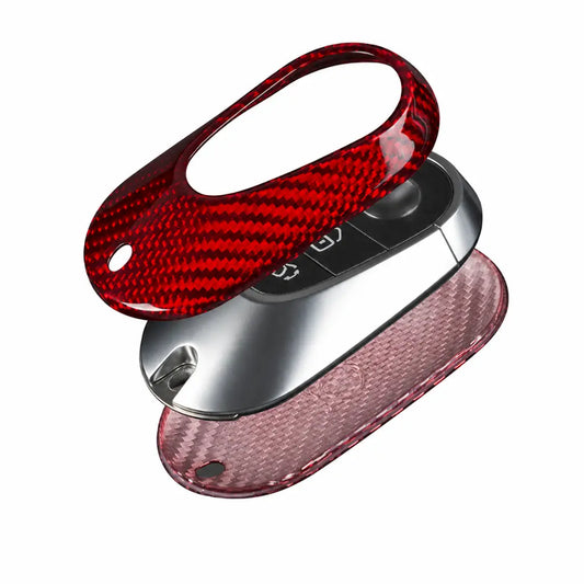 Mercedes-Benz Carbon Key Fob Cover Contemporary 3-button Snap On Instruction