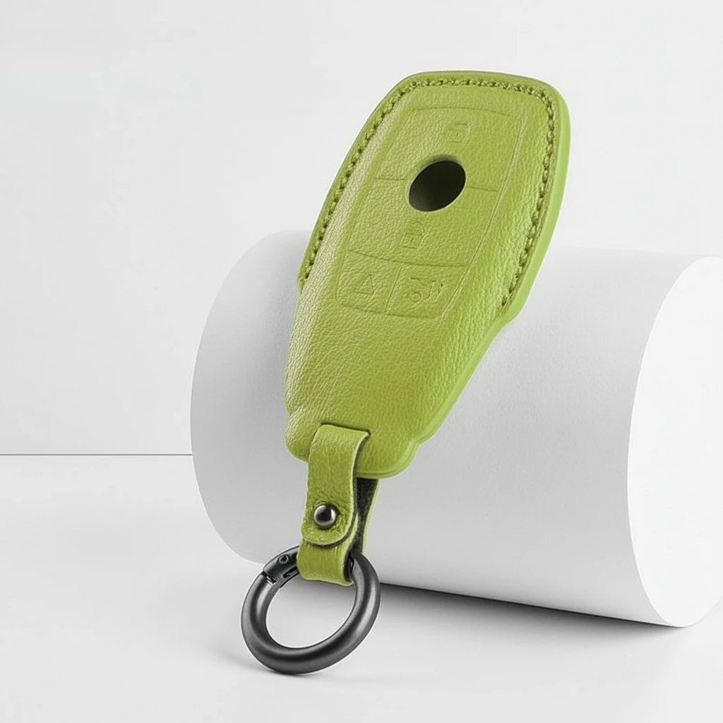 Mercedes-Benz Goatskin Key Fob Cover - Chrome SmartKey 4-Button - Green