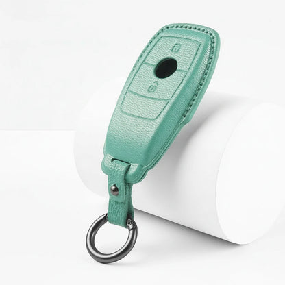 Mercedes-Benz Goatskin Key Fob Cover – Contemporary 2-Button - Cyan