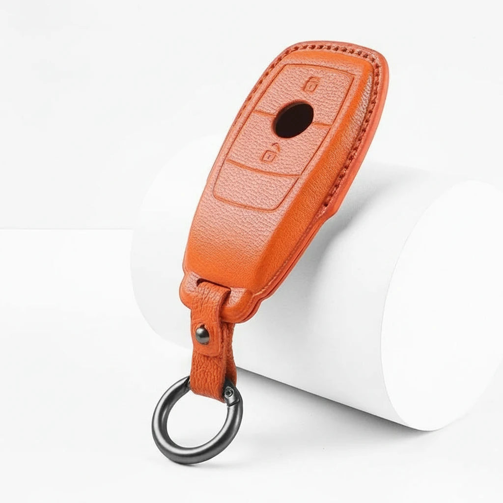 Mercedes-Benz Goatskin Key Fob Cover – Contemporary 2-Button - Orange