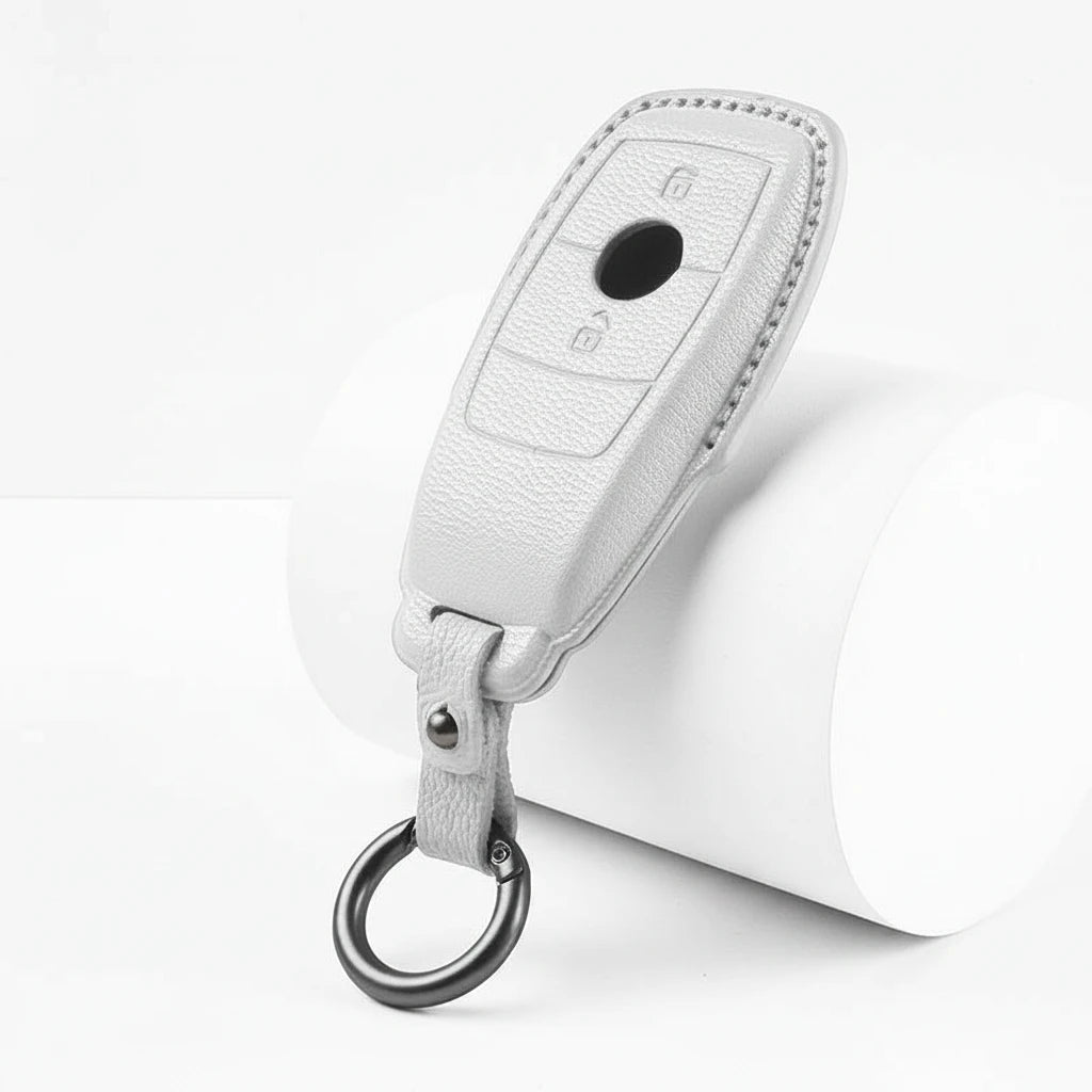 Mercedes-Benz Goatskin Key Fob Cover – Contemporary 2-Button - White