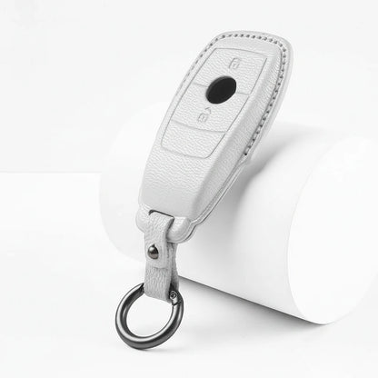 Mercedes-Benz Goatskin Key Fob Cover – Contemporary 2-Button - White