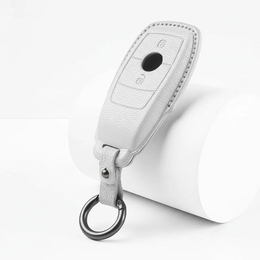Mercedes-Benz Goatskin Key Fob Cover – Contemporary 2-Button - White