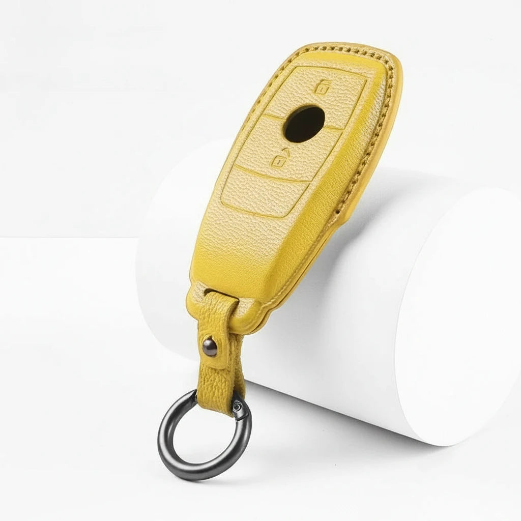 Mercedes-Benz Goatskin Key Fob Cover – Contemporary 2-Button - Yellow