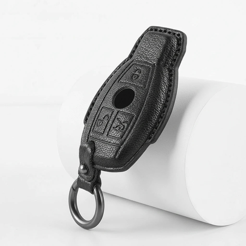 Mercedes-Benz Goatskin Key Fob Cover – Push Start / Keyless Go - Black