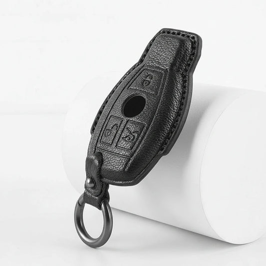 Mercedes-Benz Goatskin Key Fob Cover – Push Start / Keyless Go - Black