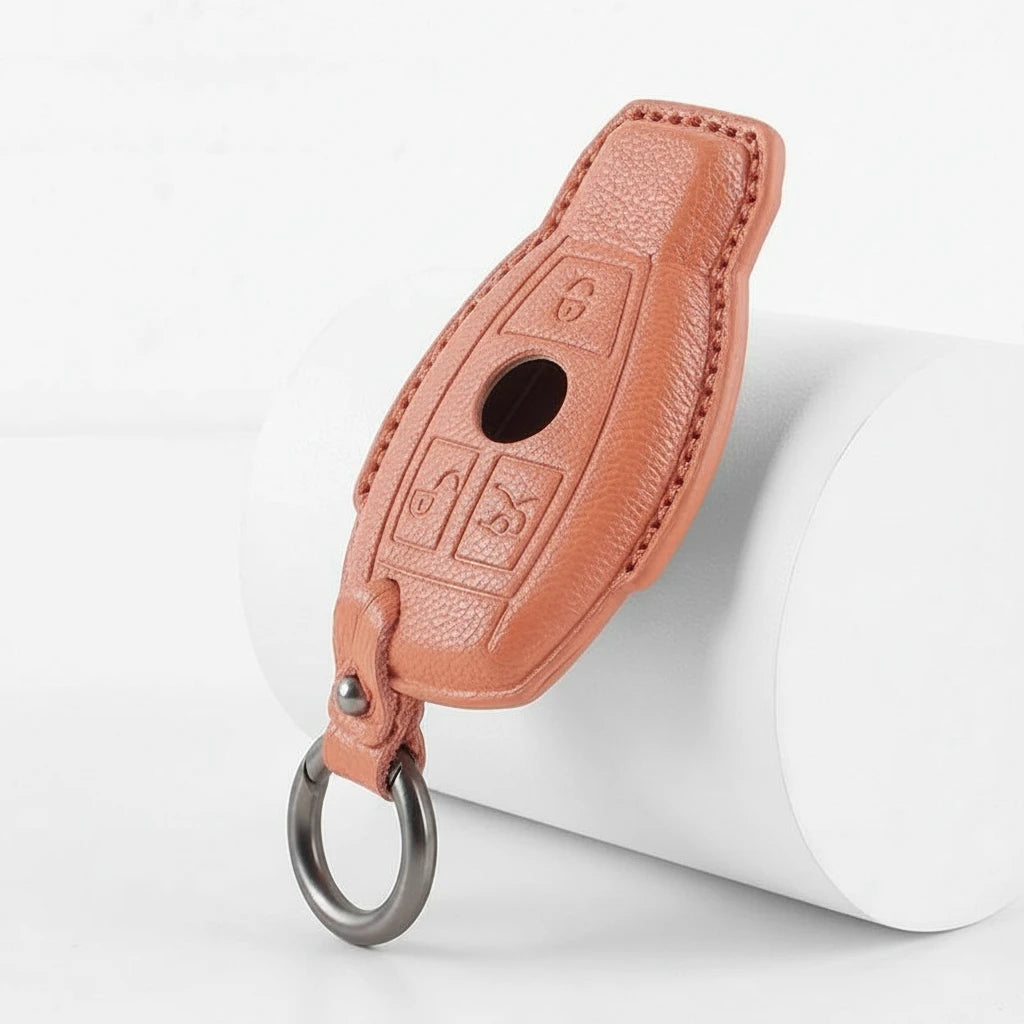 Mercedes-Benz Goatskin Key Fob Cover – Push Start / Keyless Go - Brown