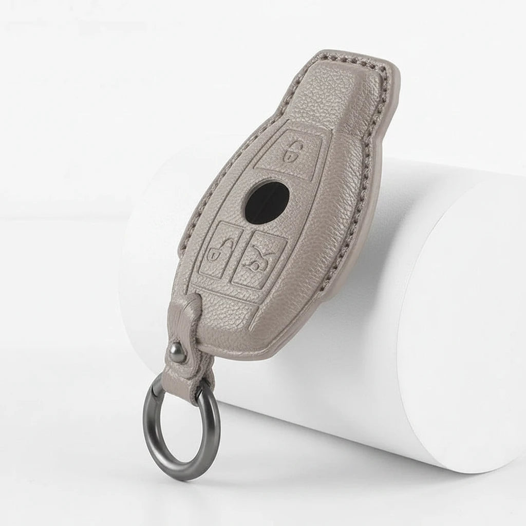 Mercedes-Benz Goatskin Key Fob Cover – Push Start / Keyless Go - Gray