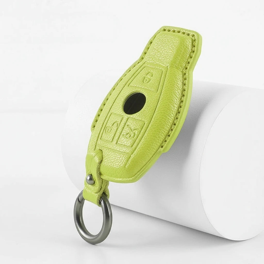 Mercedes-Benz Goatskin Key Fob Cover – Push Start / Keyless Go - Green