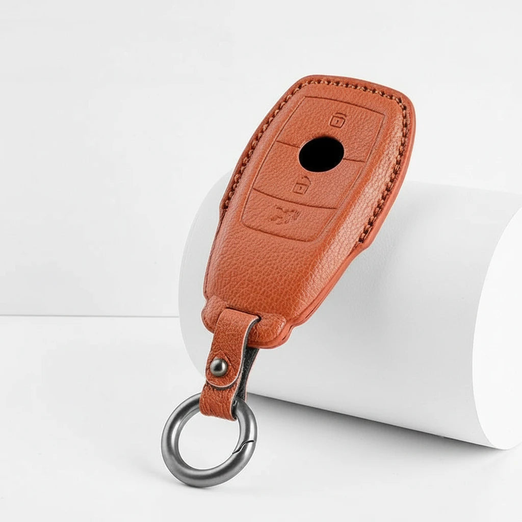 Mercedes-Benz Goatskin Key Fob Cover – Teardrop - Brown