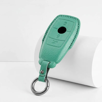 Mercedes-Benz Goatskin Key Fob Cover – Teardrop - Cyan