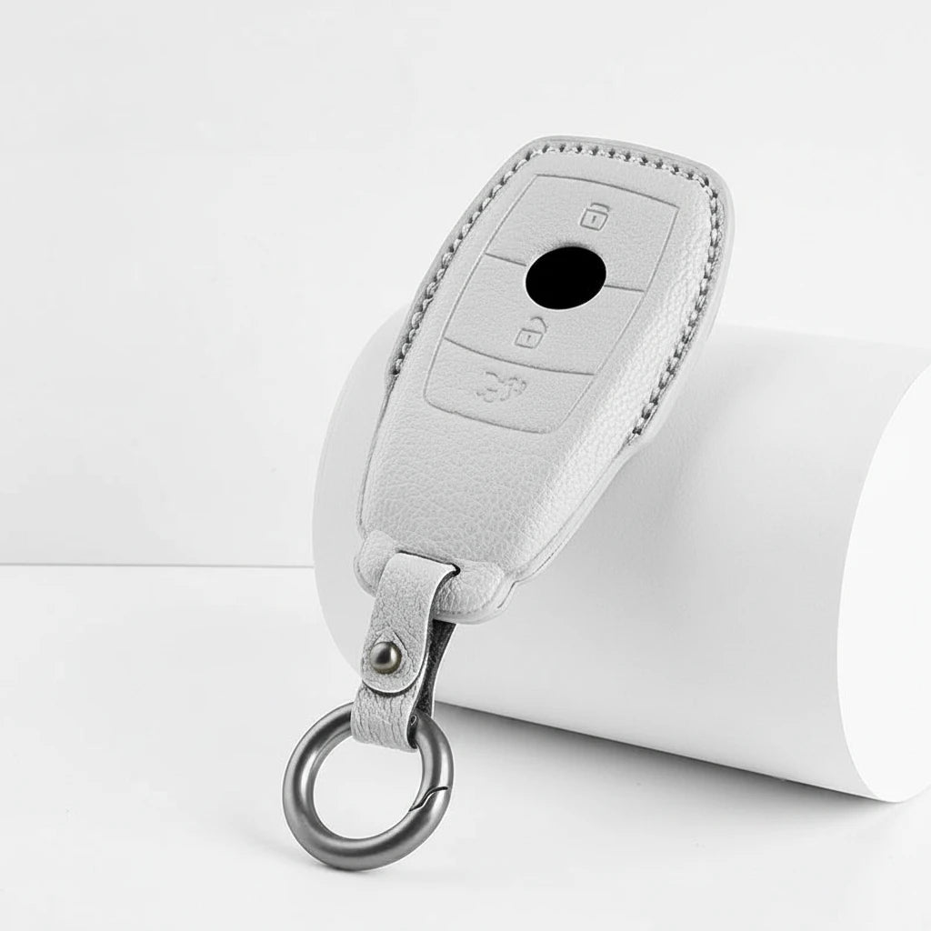 Mercedes-Benz Goatskin Key Fob Cover – Teardrop - White