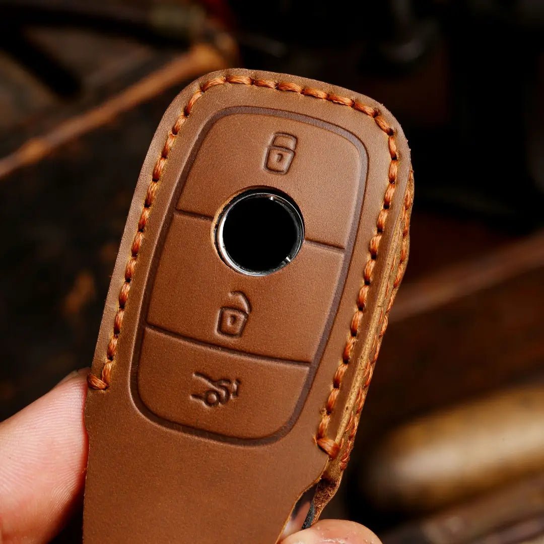 Mercedes - Benz Hand - Crafted Leather Key Fob Cover – Teardrop - Red