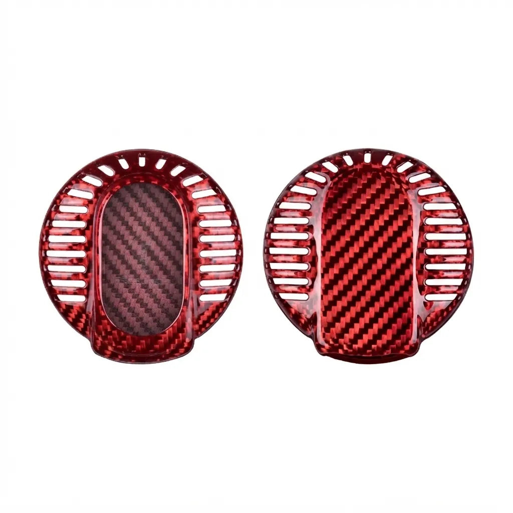 Mini Cooper Carbon Key Fob Cover – Circular Panic Smart Key - Red