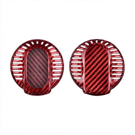 Mini Cooper Carbon Key Fob Cover – Circular Panic Smart Key - Red
