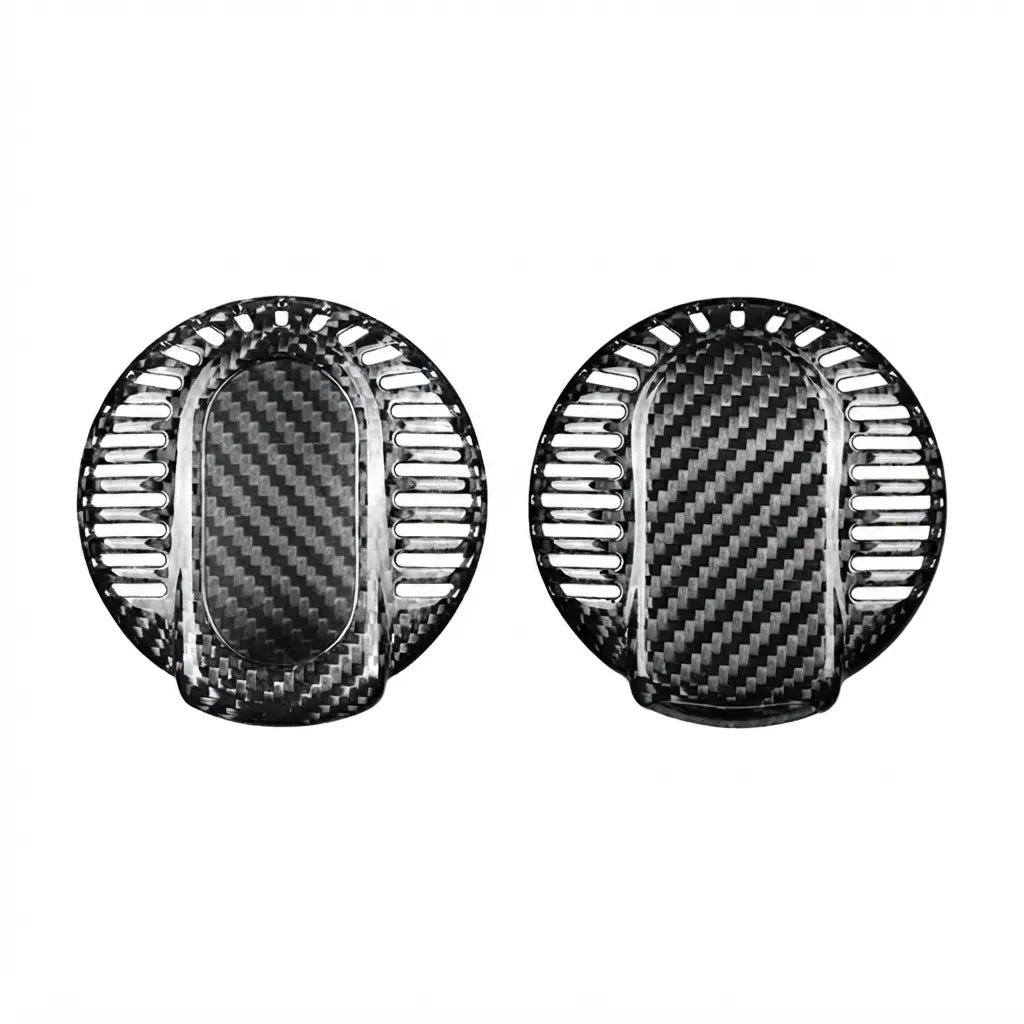 Mini Cooper Carbon Key Fob Cover – Circular Panic Smart Key - Silver