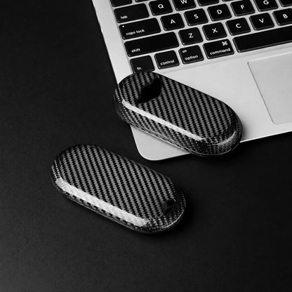 Mini Cooper Carbon Key Fob Cover – Oval Smart Key - Black On Macbook