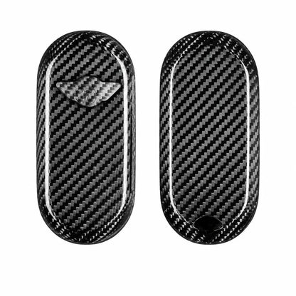 Mini Cooper Carbon Key Fob Cover – Oval Smart Key - Silver