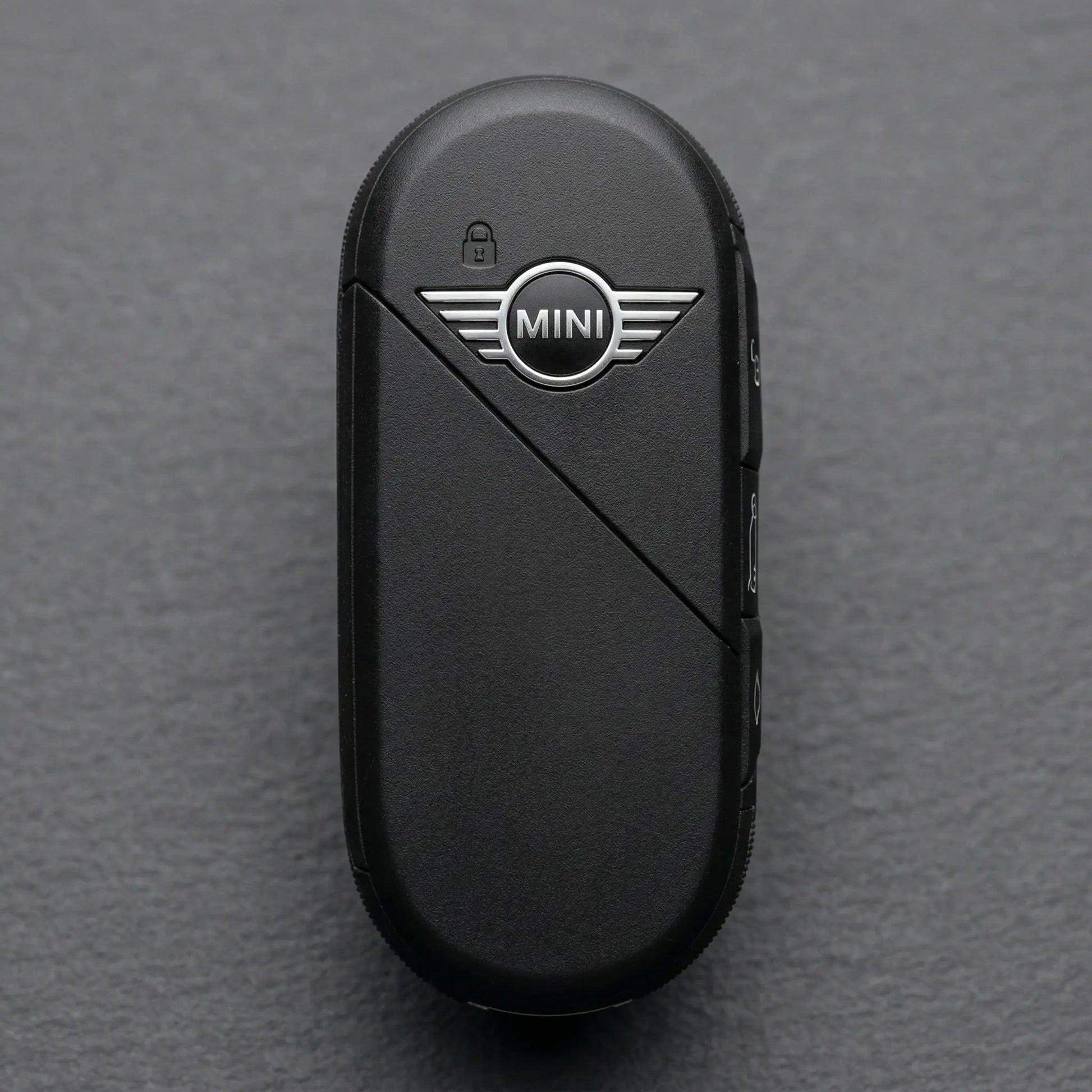 Mini Cooper Hand - Stitched Alcantara Key Fob Cover – Oval Smart Key - Dark charcoal