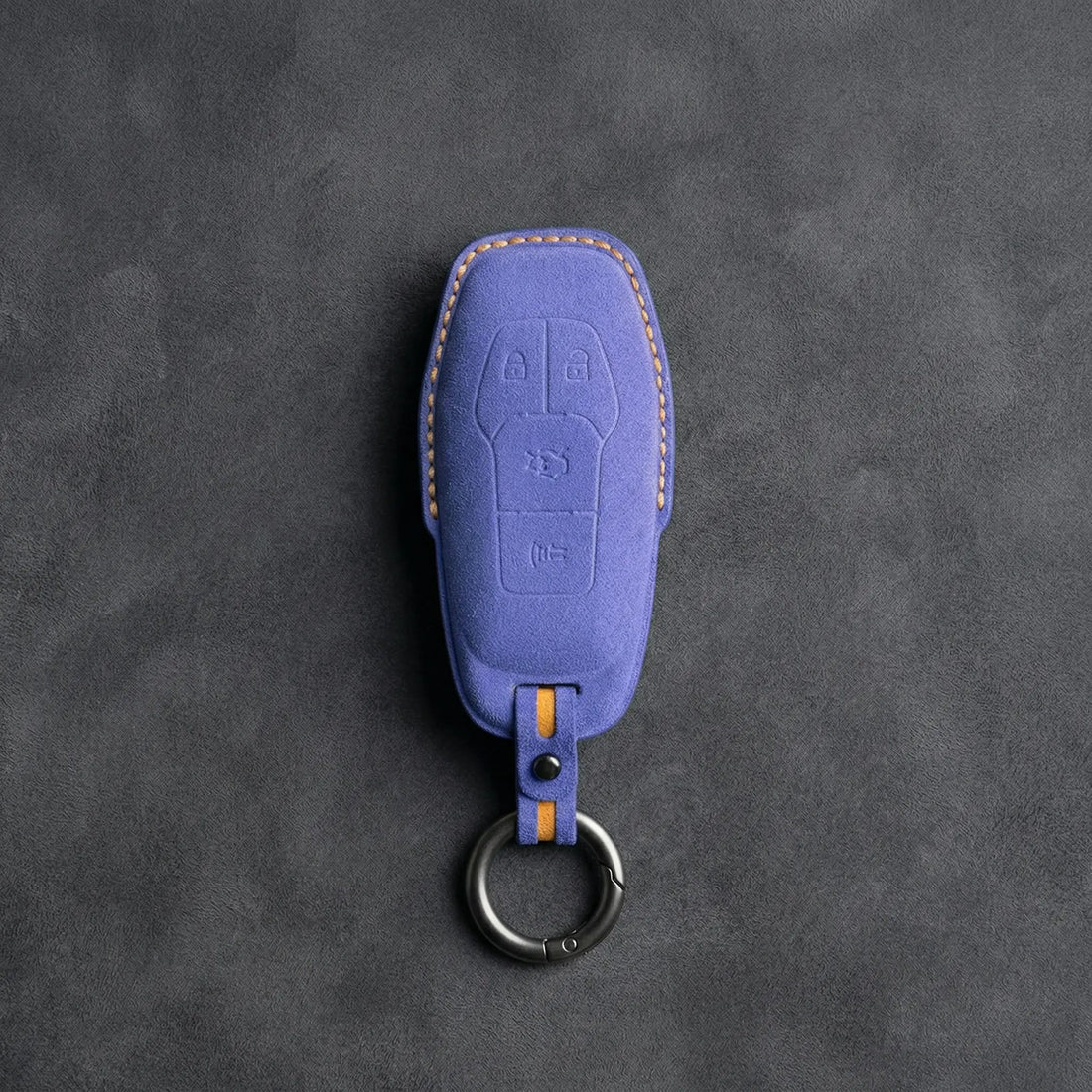 Mustang Hand - Stitched Alcantara Key Fob Cover – 4 - Button Shield - Cornflower blue