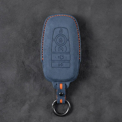 Mustang Hand-Stitched Alcantara Key Fob Cover - Rectangular 5-Button