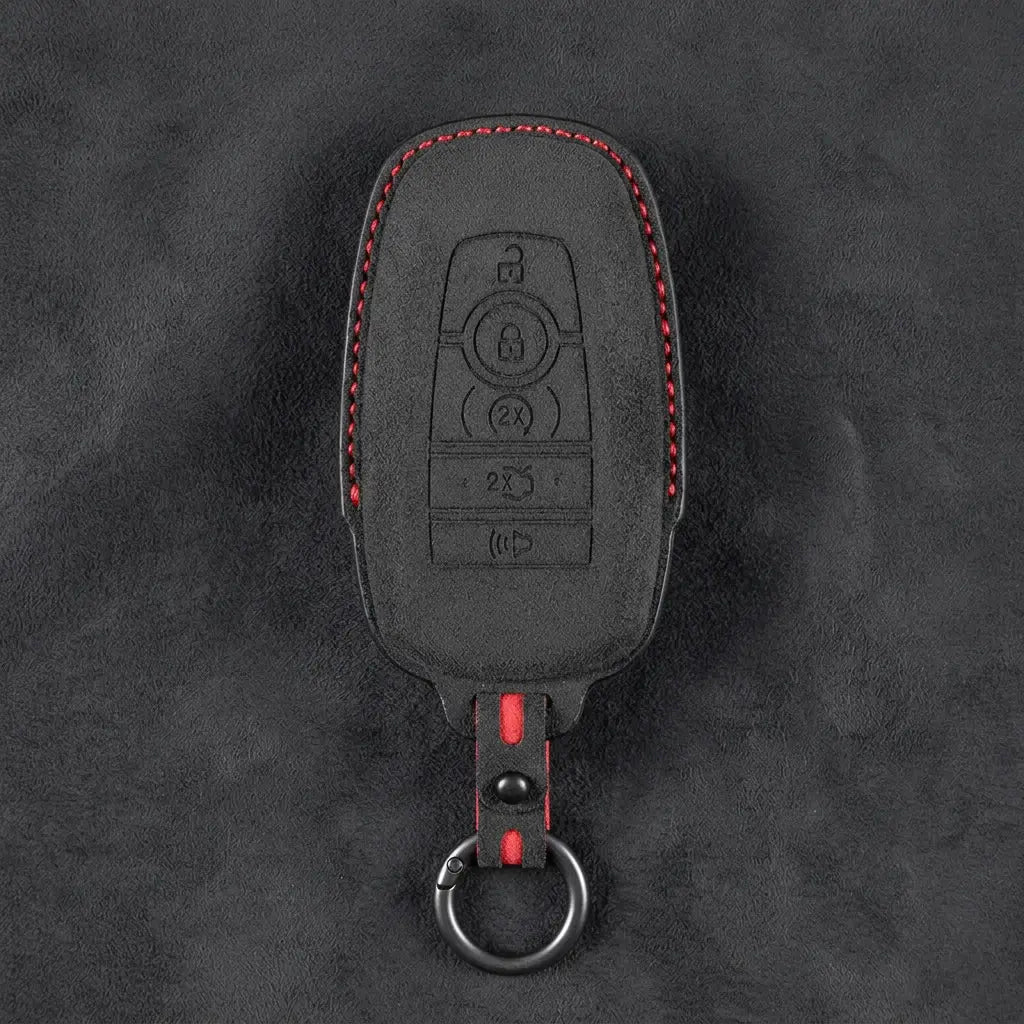 Mustang Hand-Stitched Alcantara Key Fob Cover - Rectangular 5-Button