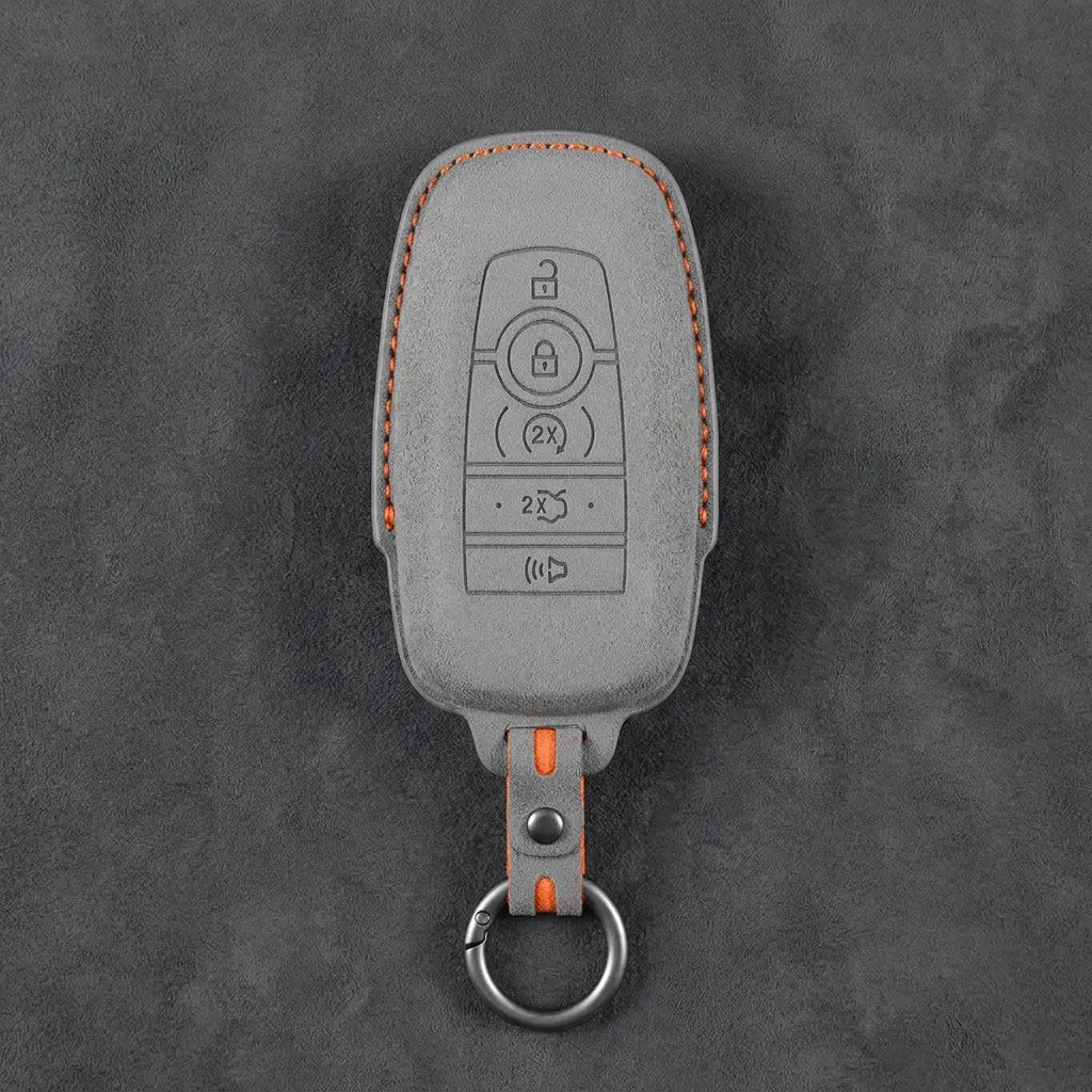 Mustang Hand-Stitched Alcantara Key Fob Cover - Rectangular 5-Button
