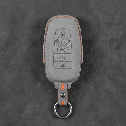 Mustang Hand-Stitched Alcantara Key Fob Cover - Rectangular 5-Button