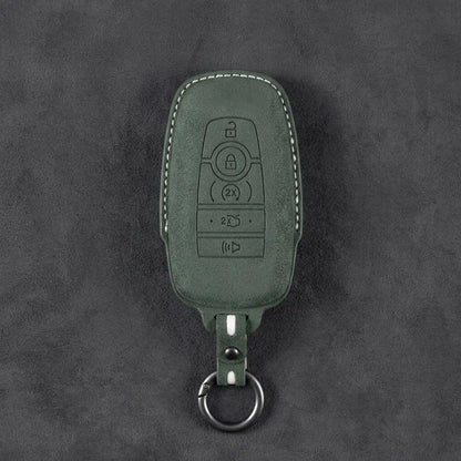 Mustang Hand-Stitched Alcantara Key Fob Cover - Rectangular 5-Button