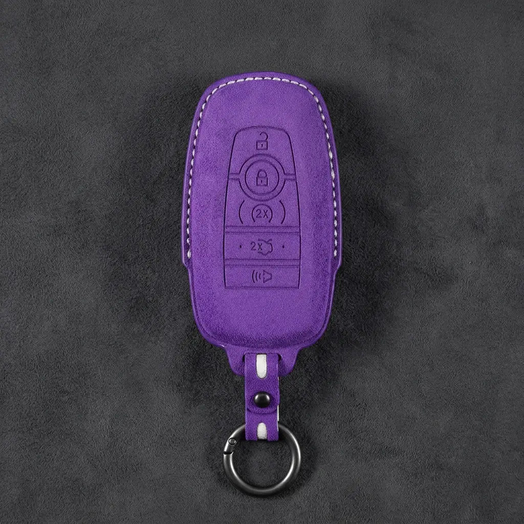 Mustang Hand-Stitched Alcantara Key Fob Cover - Rectangular 5-Button