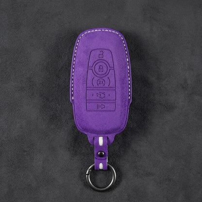 Mustang Hand-Stitched Alcantara Key Fob Cover - Rectangular 5-Button