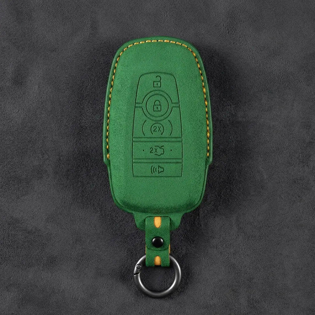 Mustang Hand-Stitched Alcantara Key Fob Cover - Rectangular 5-Button