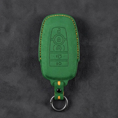 Mustang Hand-Stitched Alcantara Key Fob Cover - Rectangular 5-Button