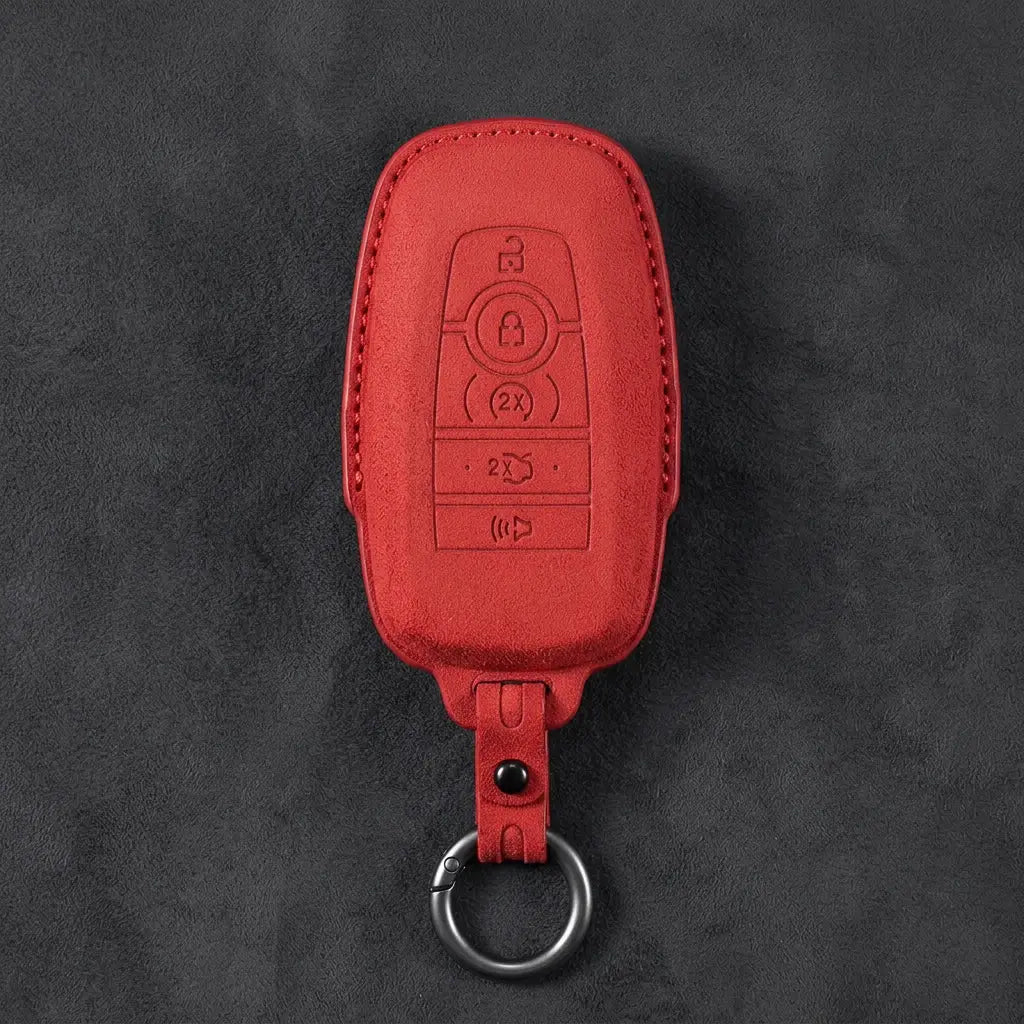 Mustang Hand-Stitched Alcantara Key Fob Cover - Rectangular 5-Button