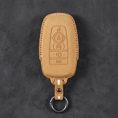 Mustang Hand-Stitched Alcantara Key Fob Cover - Rectangular 5-Button
