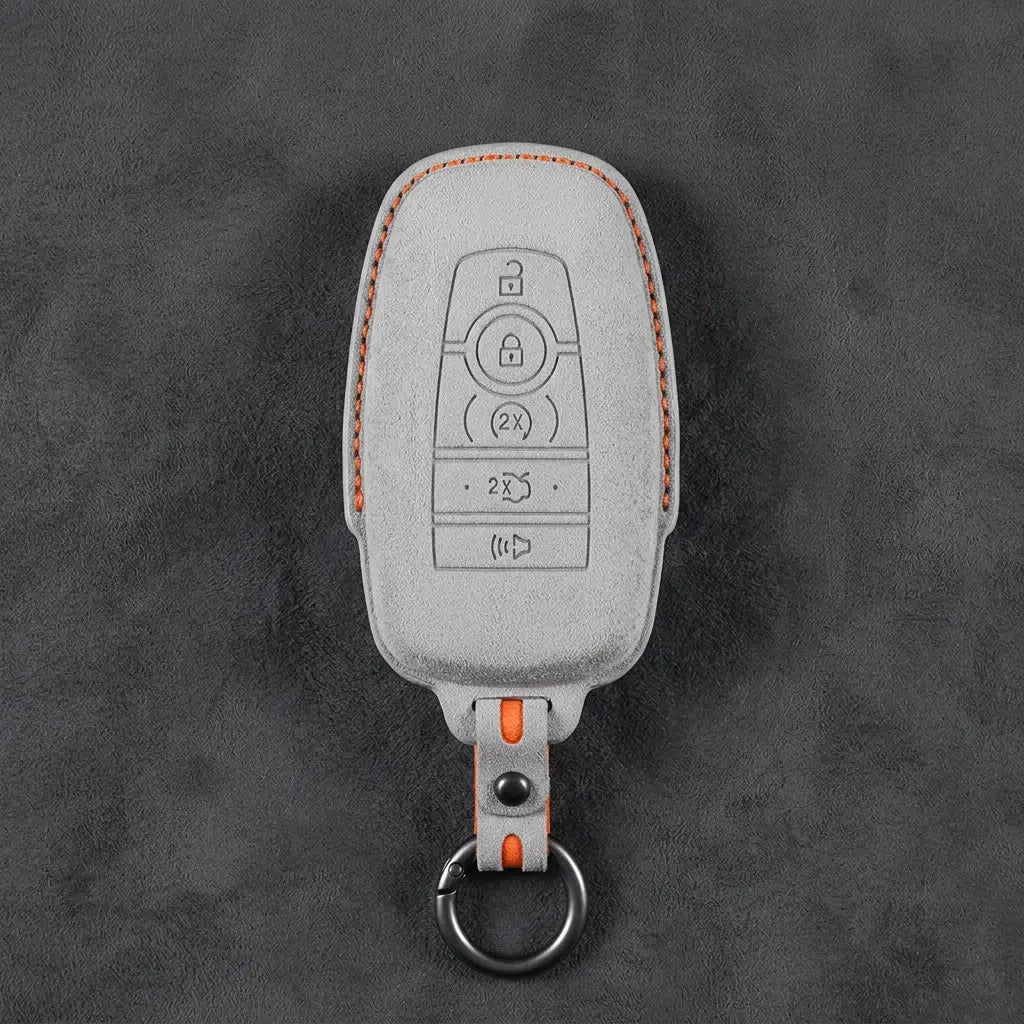 Mustang Hand-Stitched Alcantara Key Fob Cover - Rectangular 5-Button