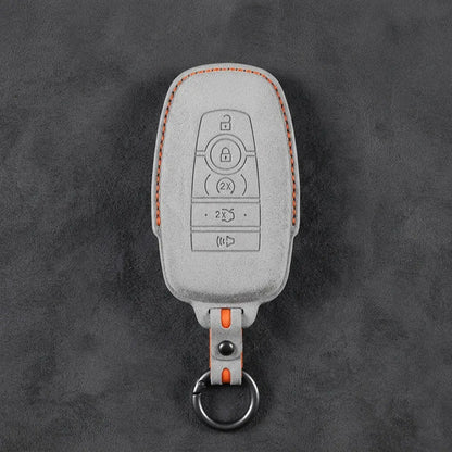Mustang Hand-Stitched Alcantara Key Fob Cover - Rectangular 5-Button