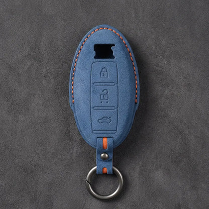 Nissan Hand-Stitched Alcantara Key Fob Cover – GT-R R35 - Cobalt Blue
