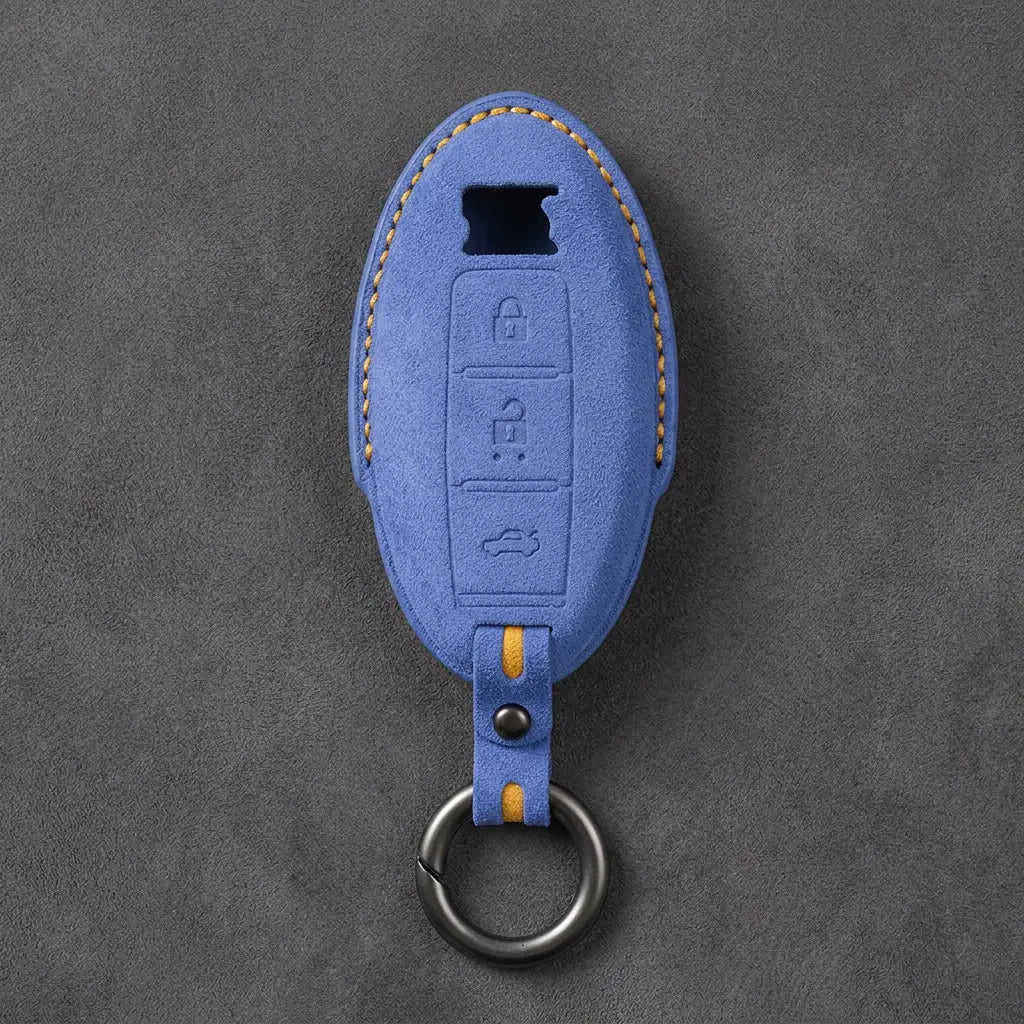 Nissan Hand-Stitched Alcantara Key Fob Cover – GT-R R35 - Cornflower Blue