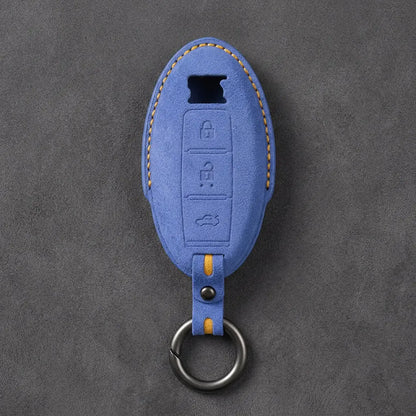 Nissan Hand-Stitched Alcantara Key Fob Cover – GT-R R35 - Cornflower Blue