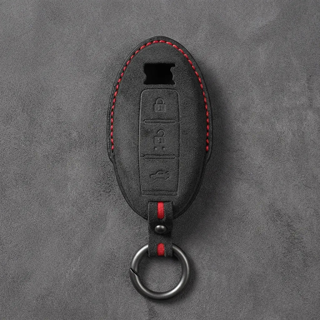 Nissan Hand-Stitched Alcantara Key Fob Cover – GT-R R35 - Dark Charcoal