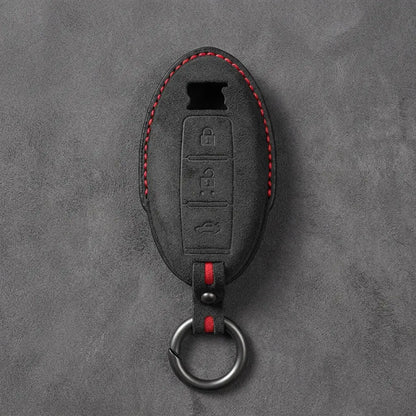 Nissan Hand-Stitched Alcantara Key Fob Cover – GT-R R35 - Dark Charcoal