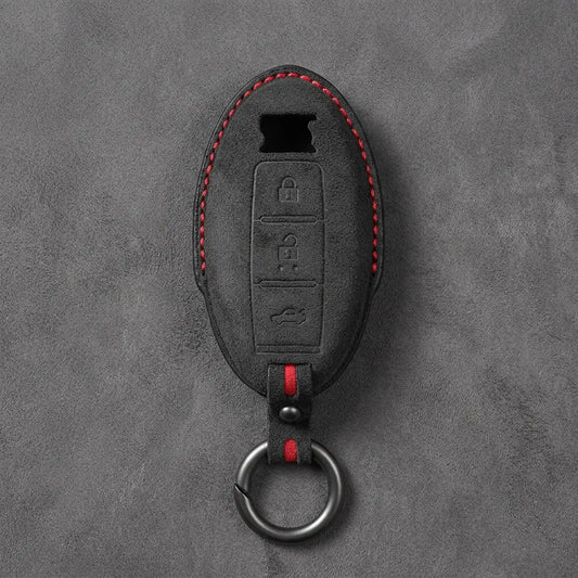 Nissan Hand-Stitched Alcantara Key Fob Cover – GT-R R35 - Dark Charcoal