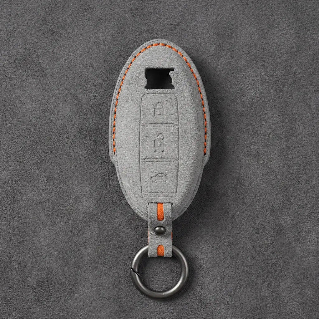 Nissan Hand-Stitched Alcantara Key Fob Cover – GT-R R35 - Dark Gray