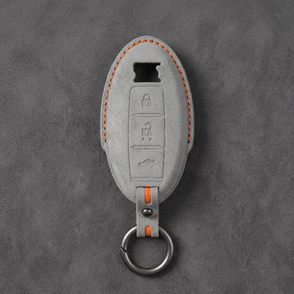 Nissan Hand-Stitched Alcantara Key Fob Cover – GT-R R35 - Dark Gray
