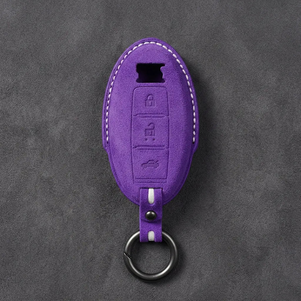 Nissan Hand-Stitched Alcantara Key Fob Cover – GT-R R35 - Dark Purple
