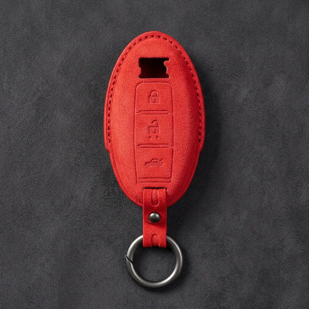 Nissan Hand-Stitched Alcantara Key Fob Cover – GT-R R35 - Red